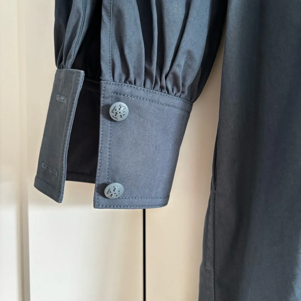 Tory Burch Blue Cotton Artist Dress 8 - Picture 3 of 9